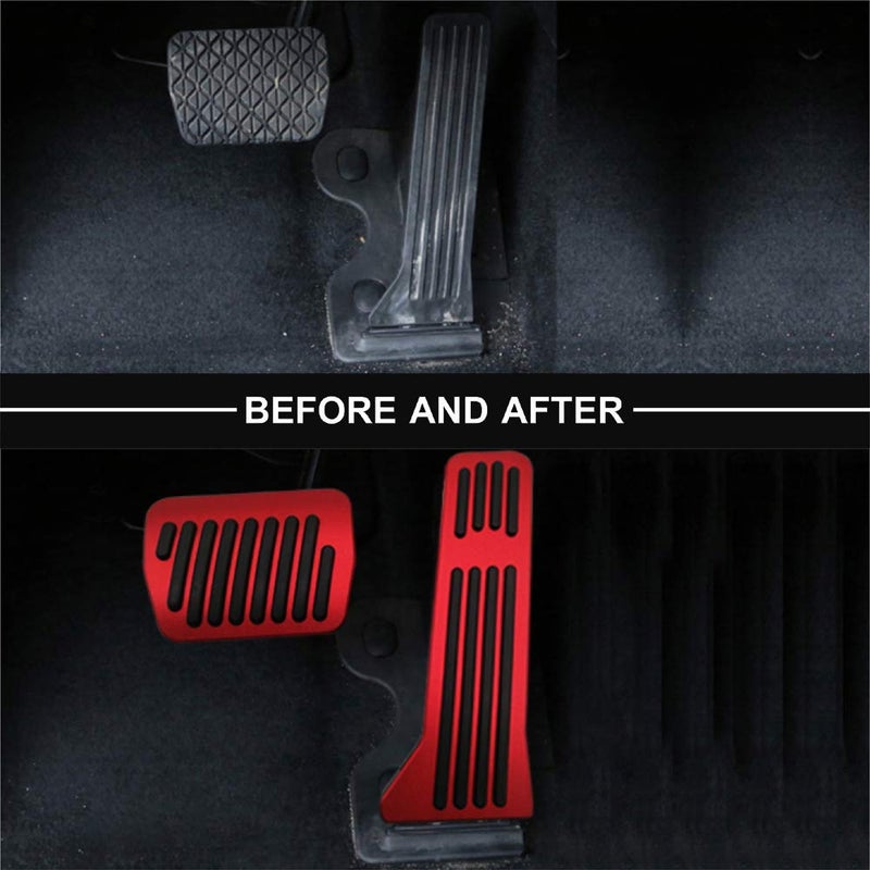NYZAUTO Anti-Slip Performance Foot Pedal Pads kit Compatible with Mazda 2 3 6 CX3 CX5 CX9,Auto No Drilling Aluminum Brake and Gas Accelerator Pedal Covers - Red - Image 2